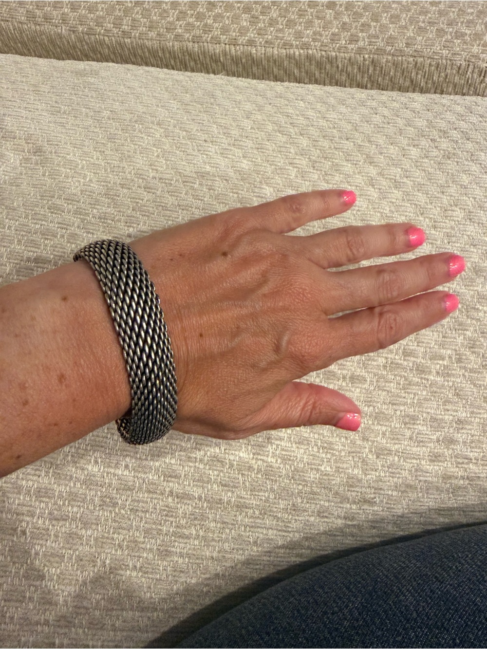 Tiffany & Co. Sterling Silver-Tone Woven Mesh Bracelet - Classic Women's Jewelry